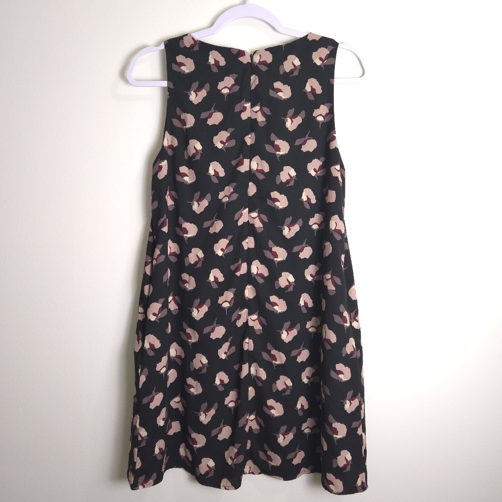 LULUS Deep V neck A-Line Elegant Black Floral Mini Dress S - Picture 4 of 7